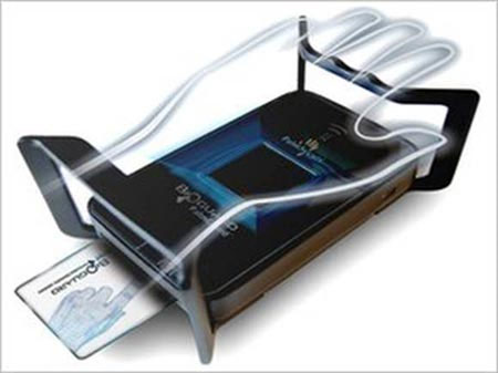 Máy ID-pod của bioguard quét mạch máu bên trong bàn tay để xác định nhân thân