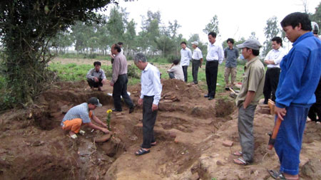 Khu vực công trình kiến trúc cổ được phát hiện